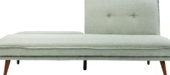 Discount KARE Design Sofa rozkładana z podłokietnikami 222x86 cm jasnozielona na brązowych nóżkach - KARE