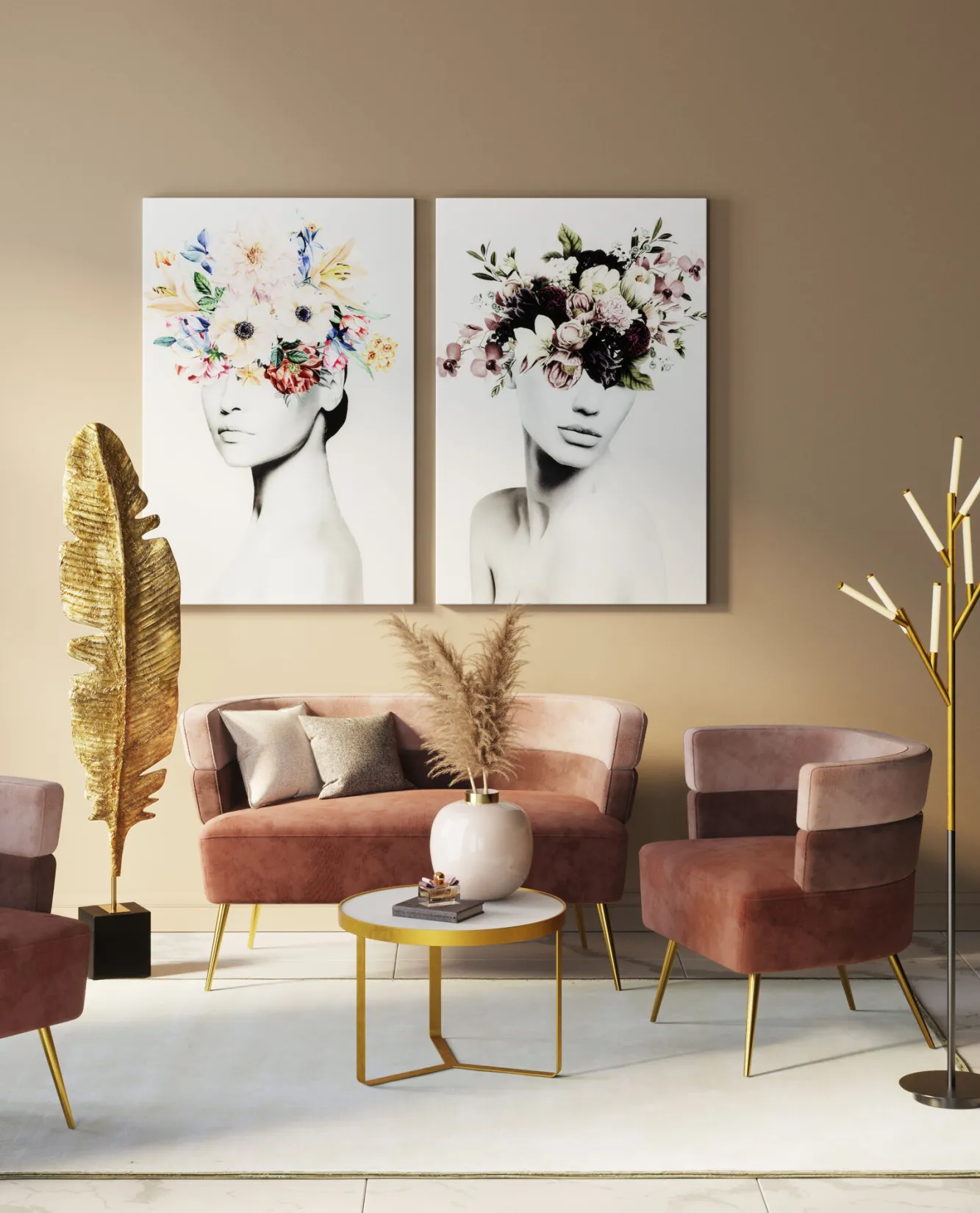 Sale KARE Design Sofa Sandwich 125 cm jasnoróżowa - KARE