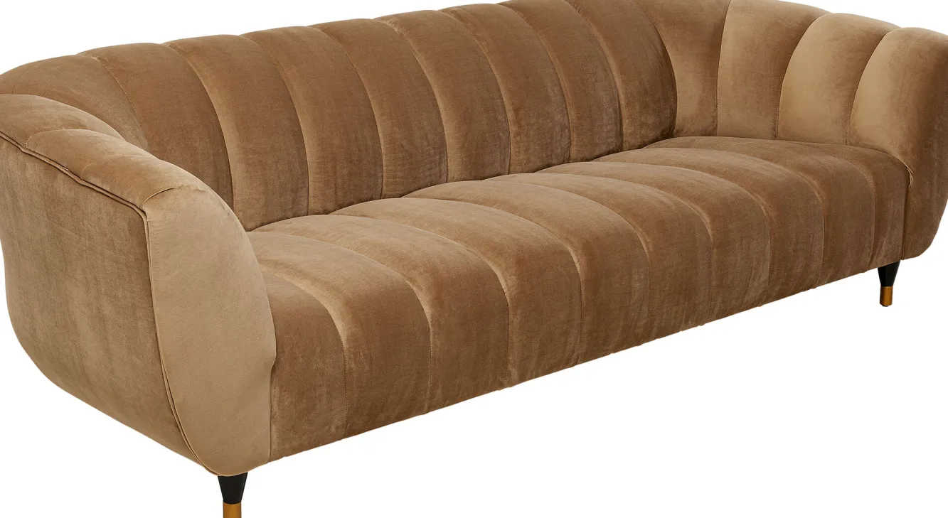 Fashion KARE Design Sofa Spectra 245x71 cm brązowa welurowa - KARE