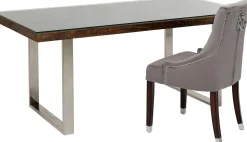 Sale KARE Design Stół Conley 180x90 cm brązowy nogi chromowane - KARE