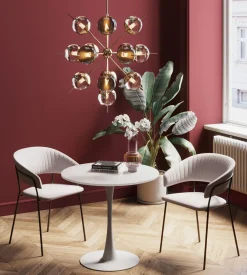 Clearance KARE Design Stół do jadalni biały blat MDF noga stalowa Ø80 cm - KARE