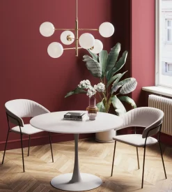 Fashion KARE Design Stół do jadalni biały blat MDF noga stalowa Ø110 cm - KARE