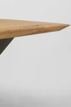 Hot KARE Design Stół do jadalni blat drewno dębowe olejowane nogi krzyżowe czarne stalowe 200x100 cm - KARE