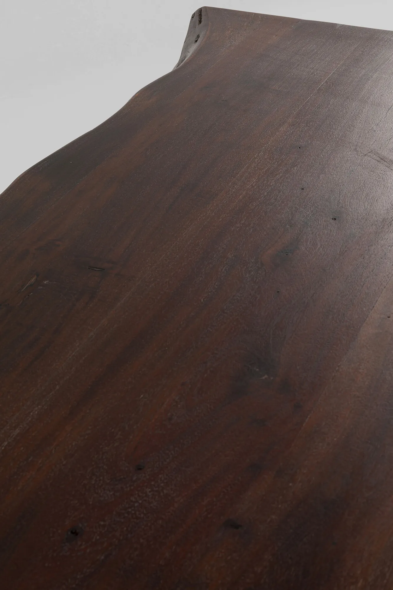 Fashion KARE Design Stół do loftu 6-8 osobowy ciemnobrązowy drewniany blat akacja czarne metalowe nogi 200x100 cm - KARE