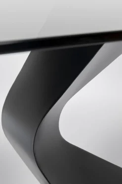 Sale KARE Design Stół Gloria 200x100 cm blat szklany przydymiony - nogi czarne - KARE