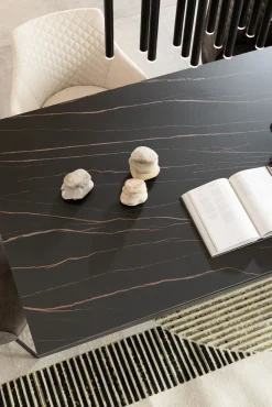 Best KARE Design Stół Gloria 200x100 cm czarny - blat ceramika - KARE