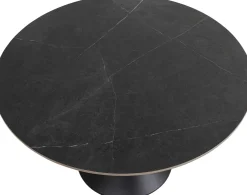 Outlet KARE Design Stół Grande Possibilita Ø120 cm czarny - blat marmur - KARE
