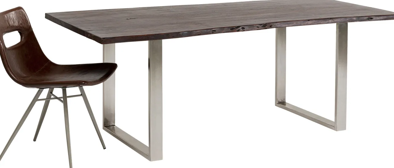 Hot KARE Design Stół Harmony Walnut 160x80 cm akacja nogi chromowe matowe - KARE