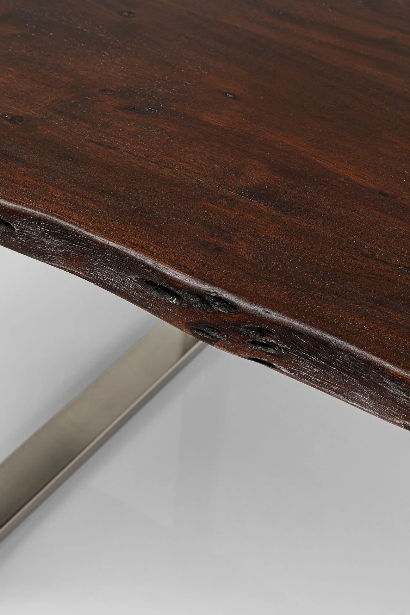 Hot KARE Design Stół Harmony Walnut 160x80 cm akacja nogi chromowe matowe - KARE