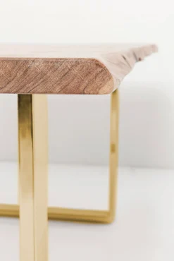 Fashion KARE Design Stół Harmony 160x80 cm akacja - nogi złote - KARE