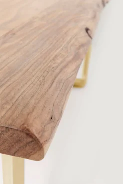 Fashion KARE Design Stół Harmony 160x80 cm akacja - nogi złote - KARE