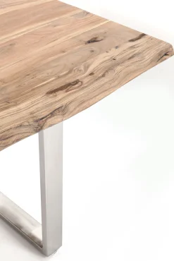 Discount KARE Design Stół Harmony 180x90 cm akacja nogi chromowe matowe - KARE