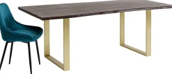 Hot KARE Design Stół Harmony 160x80 cm ciemnobrązowy - nogi złote - KARE
