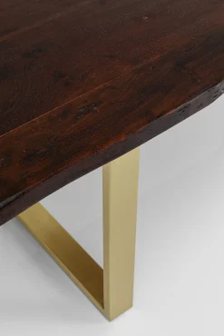 Hot KARE Design Stół Harmony 160x80 cm ciemnobrązowy - nogi złote - KARE