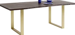 Hot KARE Design Stół Harmony 160x80 cm ciemnobrązowy - nogi złote - KARE