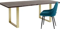 Hot KARE Design Stół Harmony 160x80 cm ciemnobrązowy - nogi złote - KARE