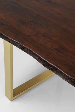 Hot KARE Design Stół Harmony 160x80 cm ciemnobrązowy - nogi złote - KARE