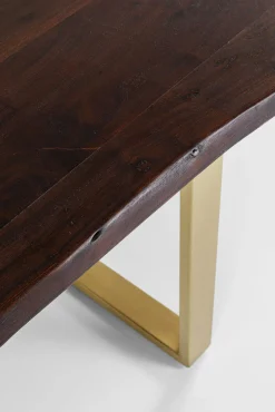 Hot KARE Design Stół Harmony 160x80 cm ciemnobrązowy - nogi złote - KARE