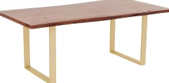 Hot KARE Design Stół Harmony 180x90 cm ciemnobrązowy - nogi złote - KARE