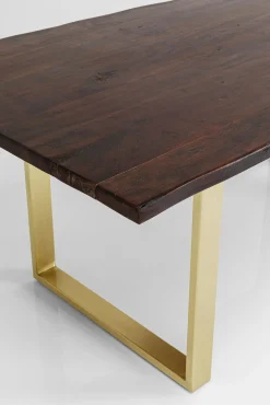 Clearance KARE Design Stół Harmony 200x100 cm ciemnobrązowy - nogi złote - KARE