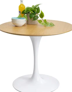 Clearance KARE Design Stół Invitation Set Ø90 cm naturalny noga biała - KARE