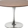 Best KARE Design Stół Invitation Set Ø120 cm orzechowy noga srebrna - KARE