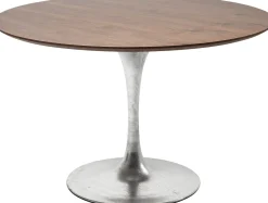 Best KARE Design Stół Invitation Set Ø120 cm orzechowy noga srebrna - KARE