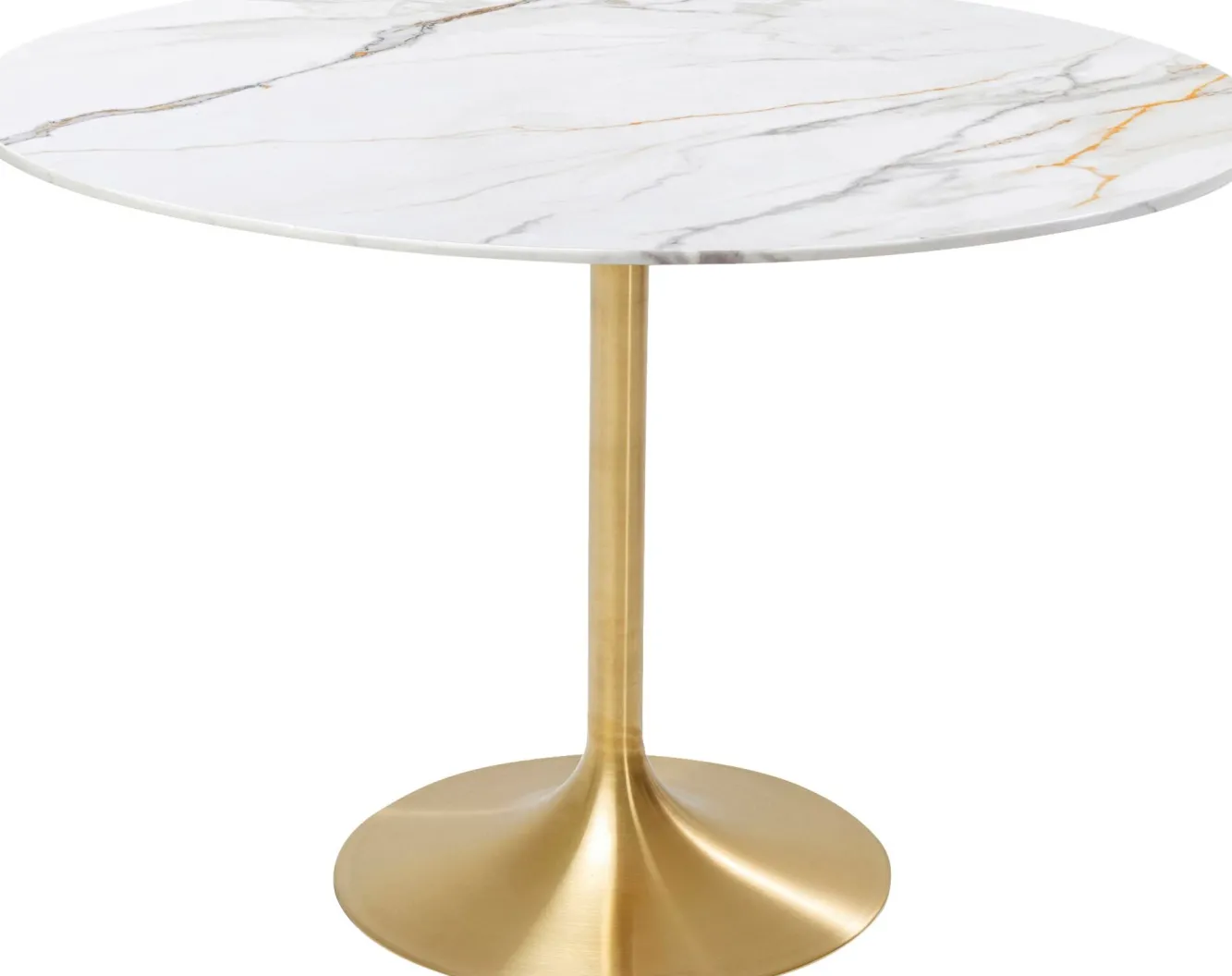 Hot KARE Design Stół Invitation Set Ceramic White Brass Ø120cm - KARE