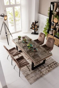 Outlet KARE Design Stół Kalif 200x90 cm transparentno-drewniany - KARE