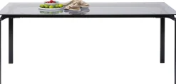 Online KARE Design Stół loft blat szklany przydymiony nogi stalowe czarne 180x90 cm - KARE