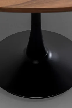 Best KARE Design Stół loft w okleinie orzech włoski noga czarna Ø110 cm - KARE