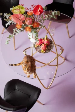 Sale KARE Design Stół Molekular Ø120 cm złoty - KARE