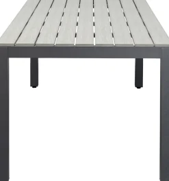Hot KARE Design Stół ogrodowy blat prostokątny szary polywood nogi z aluminium czarne 180x90 cm - KARE