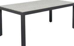 Hot KARE Design Stół ogrodowy blat prostokątny szary polywood nogi z aluminium czarne 180x90 cm - KARE