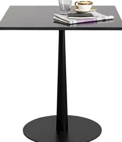 Fashion KARE Design Stół ogrodowy czarny blat kwadratowy granitowy 70x70 cm - KARE