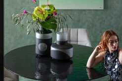 Hot KARE Design Stół ogrodowy czarny ze szklanym blatem Ø150 cm - KARE