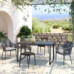 Fashion KARE Design Stół ogrodowy Santos 143x83 cm czarny - KARE
