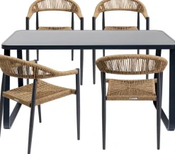 Fashion KARE Design Stół ogrodowy Santos 143x83 cm czarny - KARE