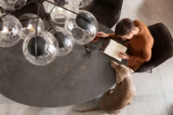 Sale KARE Design Stół ogrodowy z ceramicznym owalnym blatem noga aluminiowa czarna 180x120 cm - KARE