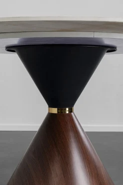 Discount KARE Design Stół okrągły blat ceramiczny biały Ø120 cm podstawa stalowa - KARE