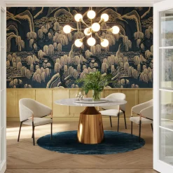 Online KARE Design Stół okrągły blat ceramiczny obrotowy podstawa złota Ø135 - KARE