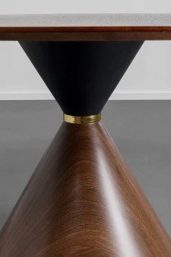 New KARE Design Stół okrągły blat fornirowany orzech Ø120 cm podstawa stalowa - KARE