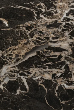 New KARE Design Stół okrągły blat MDF imitacja marmuru czarny Ø80 cm - KARE