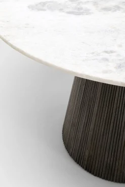 Sale KARE Design Stół okrągły do jadalni marmur i drewno mango Ø115 cm - KARE