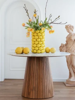 Online KARE Design Stół okrągły marmur i drewno mango Ø115 cm - KARE