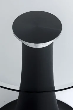 Discount KARE Design Stół owalny ze szklanym blatem i czarną aluminiową podstawą 180x120 cm - KARE