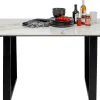 Sale KARE Design Stół prostokątny blat kamionkowy nogi czarne stalowe 160x80 cm - KARE