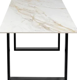 Sale KARE Design Stół prostokątny blat kamionkowy nogi czarne stalowe 160x80 cm - KARE
