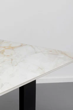 Sale KARE Design Stół prostokątny blat kamionkowy nogi czarne stalowe 160x80 cm - KARE