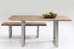 Discount KARE Design Stół Pure Nature 160x80 cm drewniano-srebrny - KARE